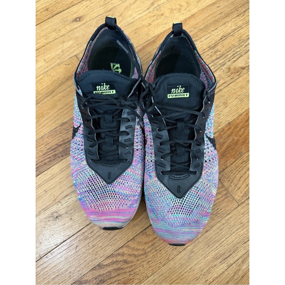 Nike Air Max Flyknit Racer Ghost Green Black Pink Running Shoes Men's Size 11